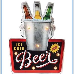 Ice Cold Beer Light-Up Sign